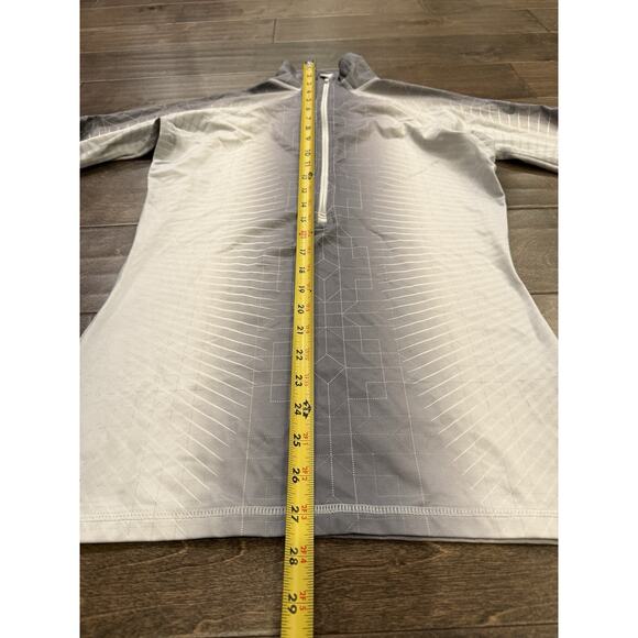 Nike Pro Womens Thermal White Gray 1/2 Zip Running Jacket Size M MEDIUM 585565 - Picture 9 of 10